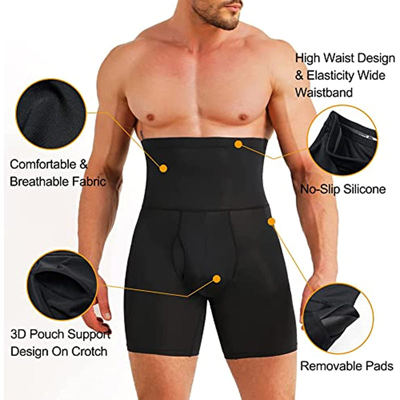 Men's High Waisted Tummy Control Compression Shorts