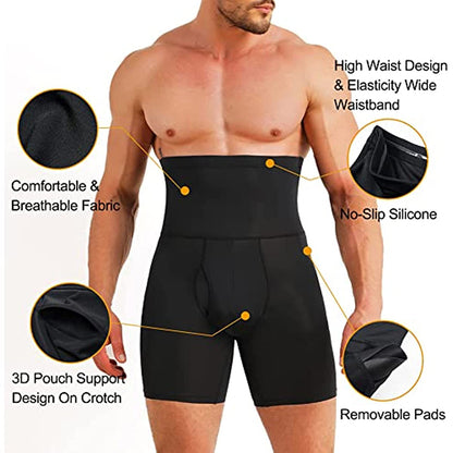 Men's High Waisted Tummy Control Compression Shorts