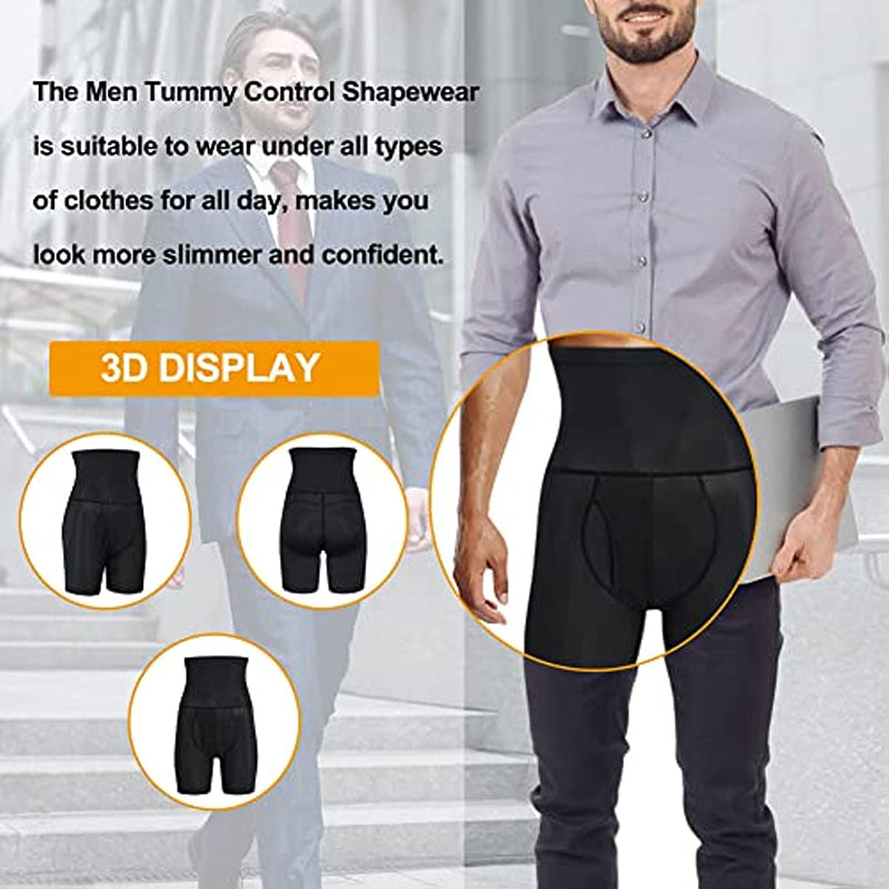 Men's High Waisted Tummy Control Compression Shorts